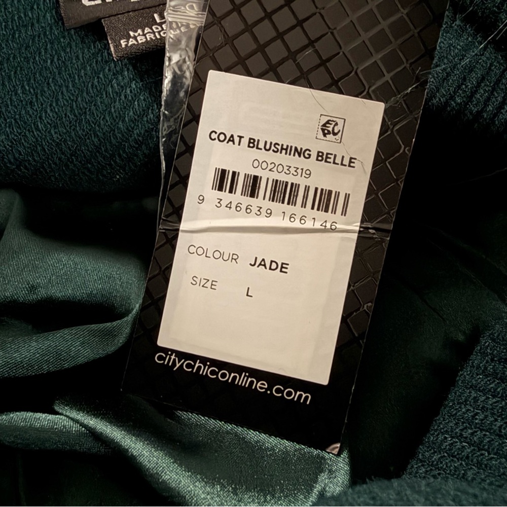 NWT City Chic Blushing Belle Coat - Jade Green - Size 20 / L - Picture 10 of 16